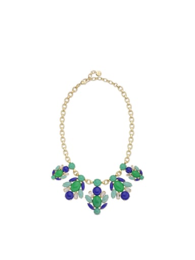 Flowers Artificial Stones Alloy Necklace