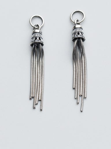 925 Sterling Silver With Antique Silver Plated Personality tassel Charms