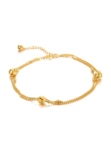 Simple Gold Plated Tiny Beads Anklet