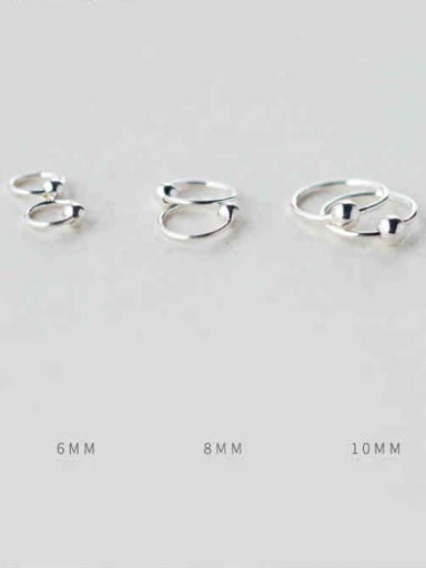 925 Sterling Silver With Platinum Plated Simplistic Ball Stud Earrings