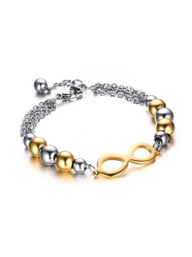 Delicate Gold Plated Number Eight Shaped Titanium Bracelet