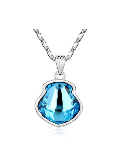 Simple Shell-shaped austrian Crystal Pendant Alloy Necklace