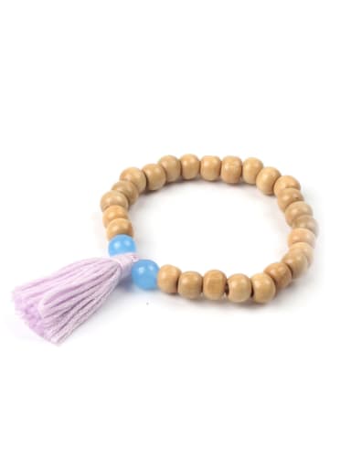 Wooden Beads Natural Stones Tassel Bracelet
