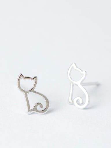 Small Hollow Cat stud Earring