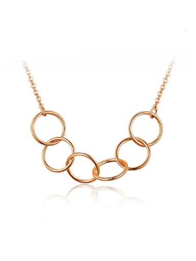 Personality Rose Gold Round Shaped Pendants Necklace