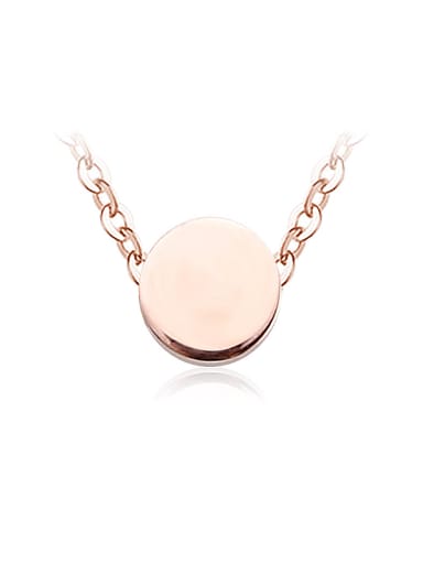 18K Rose Gold Titanium Stainless Steel Round-shaped Necklace