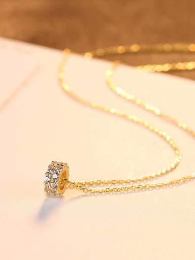 Sterling silver plated 18K gold Zircon Necklace