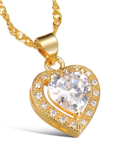 Copper With 18k Gold Plated Classic Heart Wedding Necklaces