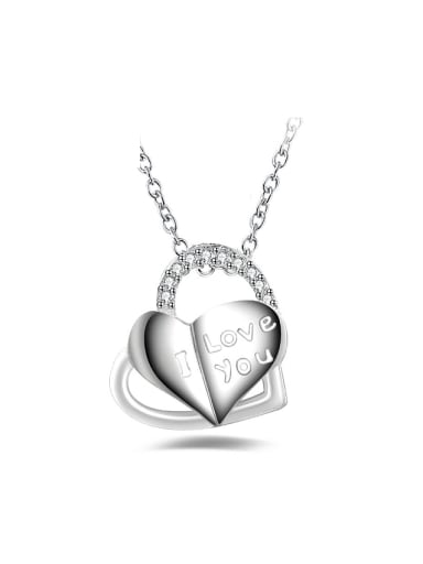 Fashion Heart shaped Pendant Copper Necklace