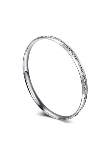 All-match Geometric Shaped Stainless Steel Rhinestone Bangle