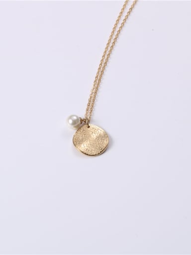 Titanium With Gold Plated Simplistic Round Necklaces