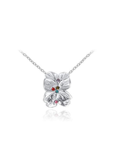 Elegant Flower Petal Shaped Austria Crystal Necklace