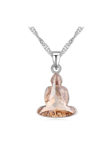 Simple austrian Crystal Pendant Platinum Plated Alloy Necklace