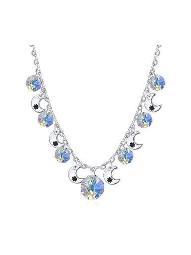 Fashion Cubic austrian Crystals Little Moon Patterns Alloy Necklace