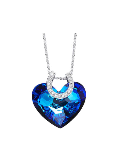 Fashion Heart shaped Blue austrian Crystal Necklace