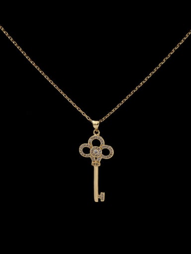 Flower Key Copper Necklace