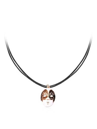 Unisex Mask Shaped Artificial Leather Necklace