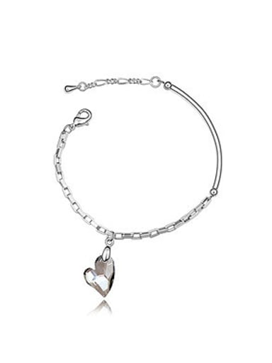 Simple Heart austrian Crystal Alloy Bracelet