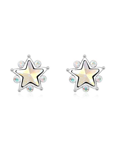 Fashion Shiny Star austrian Crystals Alloy Stud Earrings