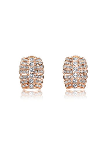 Elegant Leaf Shaped Austria Crystal Clip On Earrings