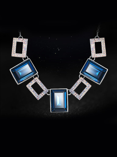 Square Shaped Crystal Necklace