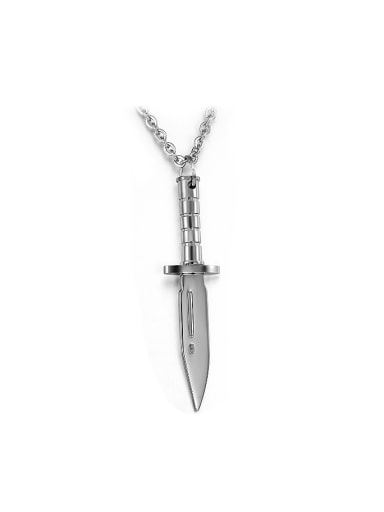 Fashion Personalized Dagger Pendant Titanium Necklace
