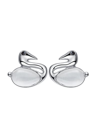 Fashion austrian Crystal Swan Stud Earrings