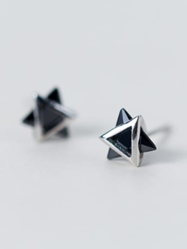 S925 silver simple triangle flexible zircon stud Earring