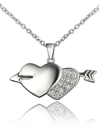 Creative Double Heart Shaped Zircon Necklace