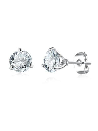 Platinum Plated Glass Beads Stud Earrings