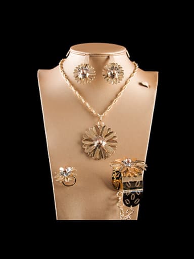 Flower Colorfast Four Pieces Jewelry Set