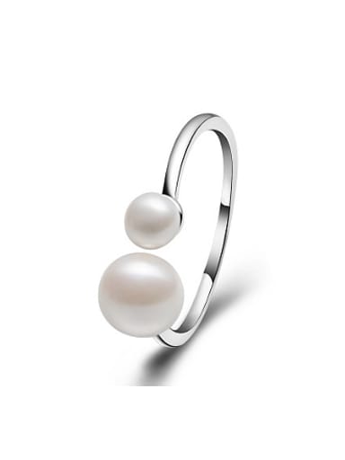 Double Freshwater Pearls Opening Ring
