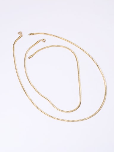 Titanium With Gold Plated Simplistic Short Snake Chain
