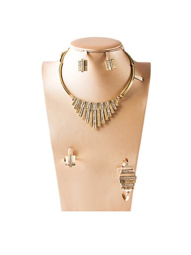 Laser Alloy Colorfast Four Pieces Jewelry Set