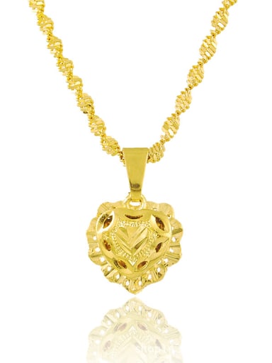 Women Creative Heart Shaped 24K Gold Plated Necklace