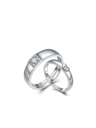 Elegant Noble Zircon Lover Silver Ring