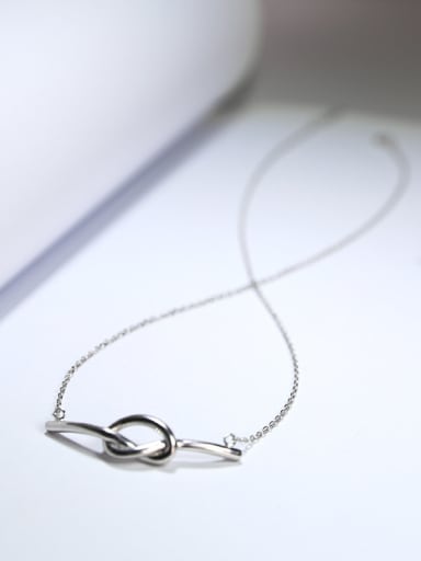Simple Little Knot Pendant 925 Silver Necklace