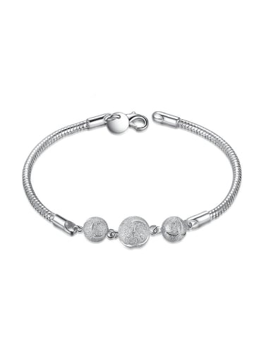 Fashion Three Beads Silver Plated Women Bracelet