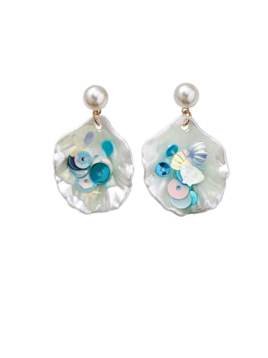 Alloy With Shell Simplistic Colorful Sequins  Geometric Drop Earrings