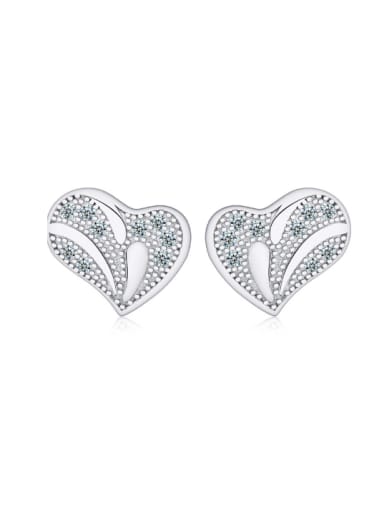 Classical Full Zircons Silver Stud Earrings