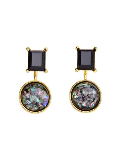 Fashion Colorful Artificial Gemstones Geometric Detachable drop earring