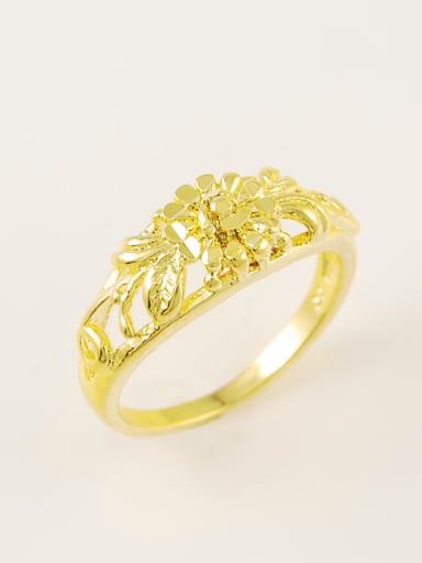 Fashion Hollow Flower Shaped Gold Plated Ring