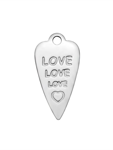 Stainless Steel With Classic Heart With love words Charms
