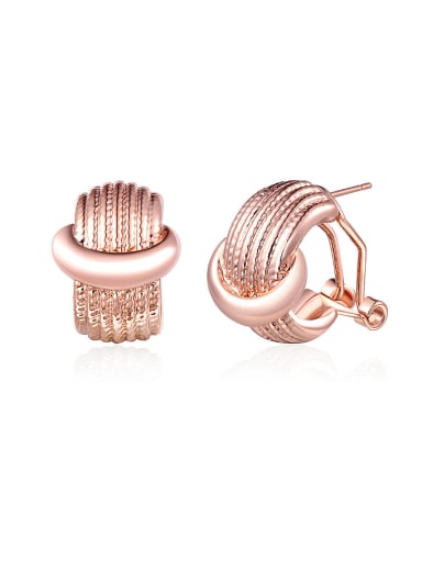 Elegant Rose Gold Plated Geometric Earrings