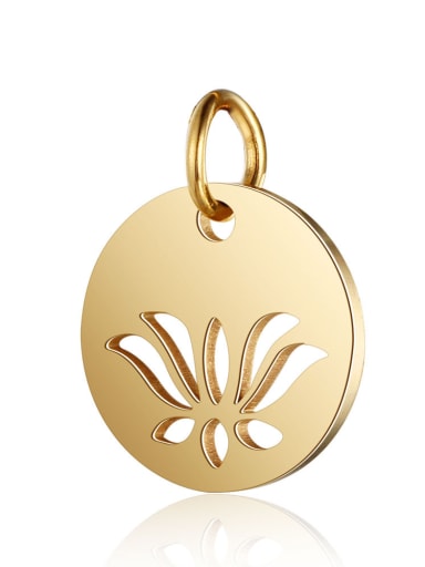 Stainless Steel With Gold Plated Delicate  lotus Flower Charms