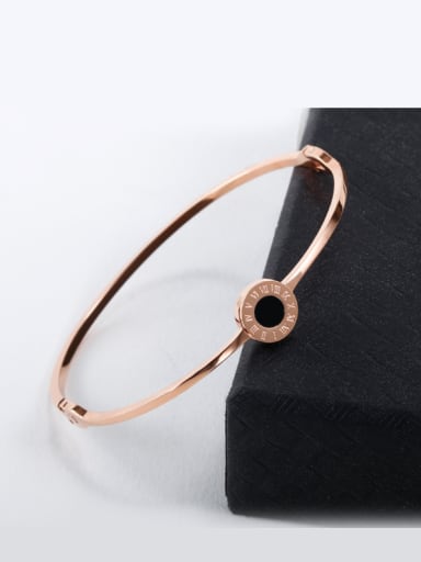 Titanium 18K Rose Gold Rome Digital Anti allergy Bracelet