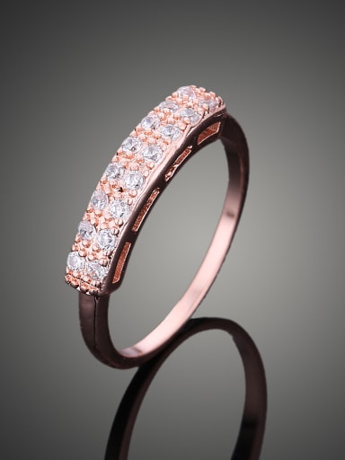 Simple Copper Cubic Zirconais Women Ring