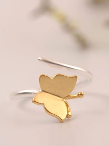 Two Color Plated Butterfly Opening Ring