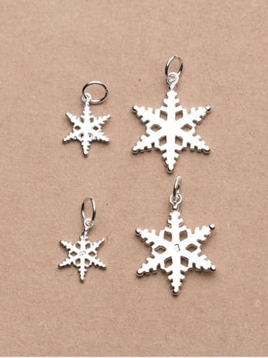 925 Sterling Silver With Silver Plated Romantic snowflake  Charms