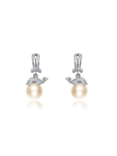 Exquisite Tortoise Shaped Artificial Pearl Drop Earrings